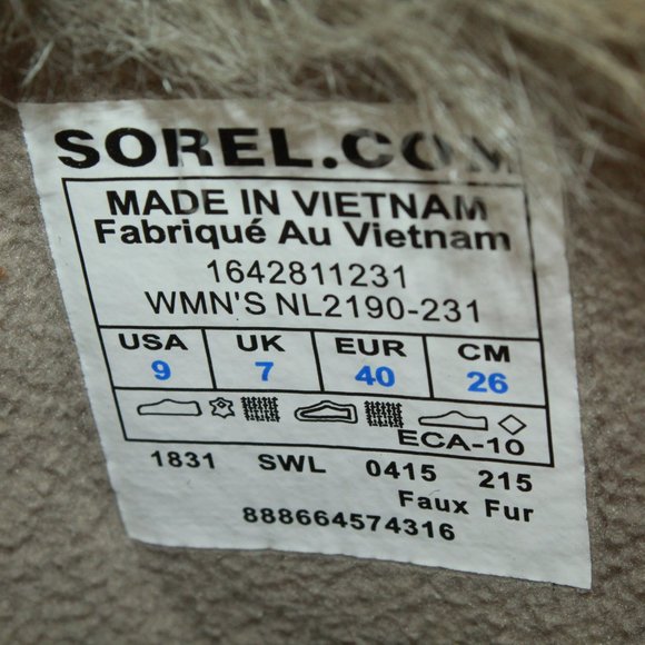 Sorel Tofino Brown Canvas Faux Fur Lace Up Waterproof Winter Boots Size 9 - Picture 8 of 9